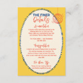 Geïllustreerde handgeschreven vreemde leuke huweli informatiekaartje (Voorkant)