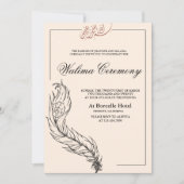 geïllustreerde handgetekende pauw Arabische Walima Kaart (Voorkant)