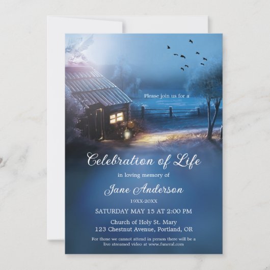 Geïllustreerde herdenkingsviering van het leven  kaart (Voorkant)