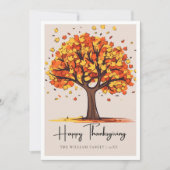 Geïllustreerde herfst bomen vakantie blij Thanksgi Feestdagenkaart (Voorkant)