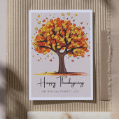 Geïllustreerde herfst bomen vakantie blij Thanksgi Feestdagenkaart