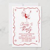 Geïllustreerde hoera voor 30e verjaardag foto kaart (Voorkant)