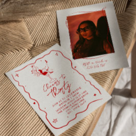 Geïllustreerde hoera voor 30e verjaardag foto kaart