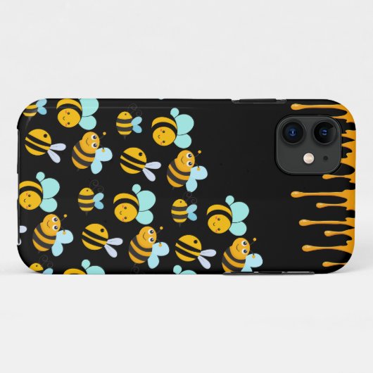 Geïllustreerde hommels zwarte honing Case-Mate iPhone case (Achterkant (horizontaal))