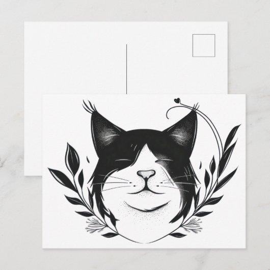 Geïllustreerde huisdierlogo briefkaart (Voorkant / Achterkant)