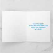 Geïllustreerde Husky en kerstboom Kaart (Binnen)