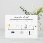 Geïllustreerde Huwelijk Tijdschema Uitnodiging Pic (Staand voorkant)