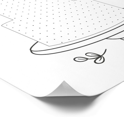 Geïllustreerde huwelijksactiviteit stippen spel poster (Hoek)