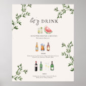 Geïllustreerde huwelijksbar menu poster (Voorkant)