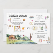 Geïllustreerde huwelijkskaart route kaart (Voorkant)