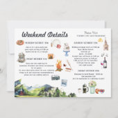 Geïllustreerde huwelijkskaart route kaart (Voorkant)