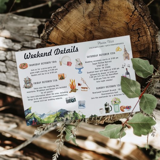 Geïllustreerde huwelijkskaart route kaart