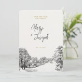  geïllustreerde huwelijksuitnodiging kaart (Staand voorkant)