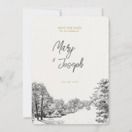  geïllustreerde huwelijksuitnodiging kaart