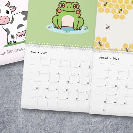 Geïllustreerde jaarkalender kalender