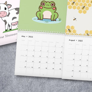 Geïllustreerde jaarkalender kalender