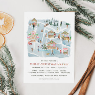 Geïllustreerde kaart Aankondiging kerstmarkt