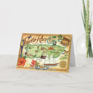 Geïllustreerde kaart Puerto Rico