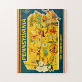 Geïllustreerde kaart van 11x14 Pennsylvania Legpuzzel (Verticaal)