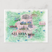 Geïllustreerde kaart van Atlanta Georgia USA  (Voorkant)