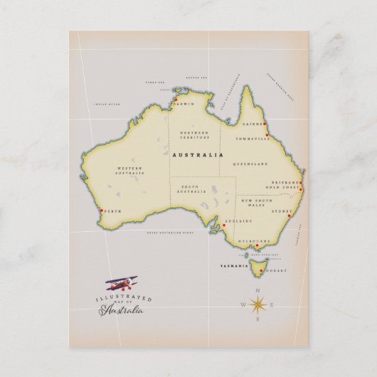 Geïllustreerde kaart van Australië (Voorkant)