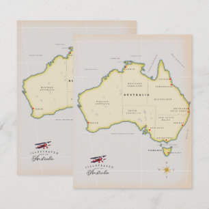 Geïllustreerde kaart van Australië