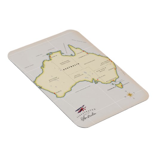 Geïllustreerde kaart van Australië Magneet (Rechterzijde)