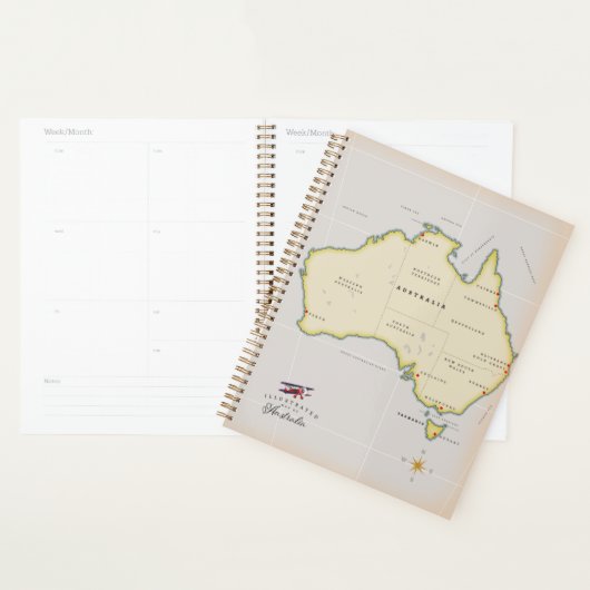 Geïllustreerde kaart van Australië Planner (Display)