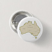 Geïllustreerde kaart van Australië Ronde Button 3,2 Cm (Voorkant /achterkant)