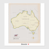 Geïllustreerde kaart van Australië Sticker (Vel)