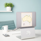 Geïllustreerde kaart van Australië Sticker (Laptop op bureau)