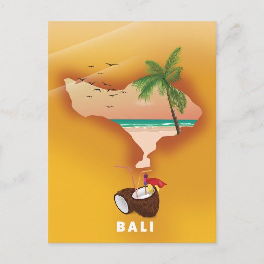 geïllustreerde kaart van Bali (Voorkant)