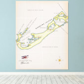 Geïllustreerde kaart van Bermuda Canvas Afdruk (Insitu (Houten vloer))
