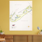 Geïllustreerde kaart van Bermuda Canvas Afdruk (Insitu (Woonkamer))