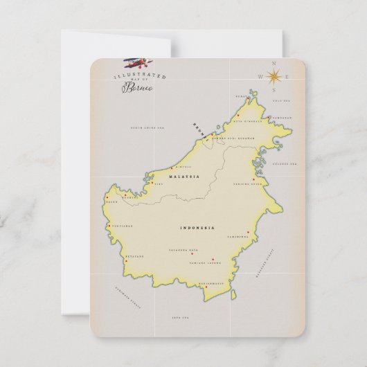 Geïllustreerde kaart van Borneo (Achterkant)