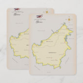 Geïllustreerde kaart van Borneo (Voorkant / Achterkant)