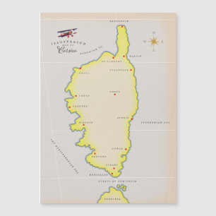 Geïllustreerde kaart van Corsica