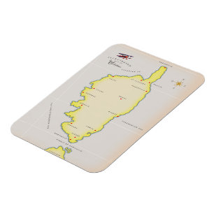 Geïllustreerde kaart van Corsica Magneet