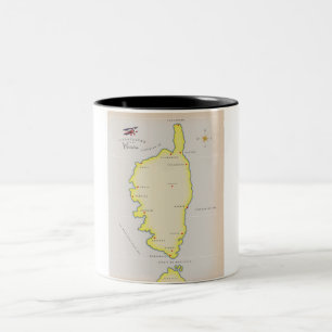 Geïllustreerde kaart van Corsica Tweekleurige Koffiemok