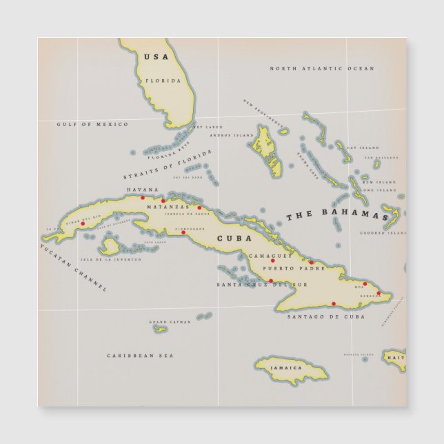 Geïllustreerde kaart van Cuba (Voorkant)