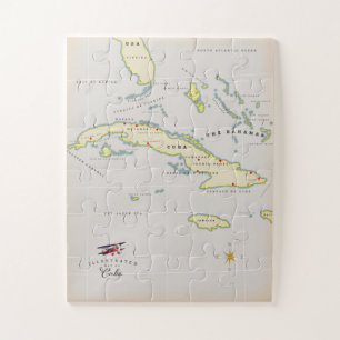Geïllustreerde kaart van Cuba Legpuzzel