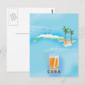 Geïllustreerde kaart van Cuba reisposter (Voorkant / Achterkant)