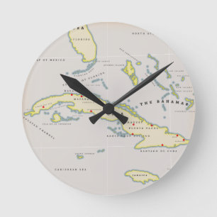 Geïllustreerde kaart van Cuba Ronde Klok