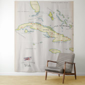 Geïllustreerde kaart van Cuba Wandkleed (In situ)