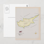 Geïllustreerde kaart van Cyprus. (Voorkant / Achterkant)