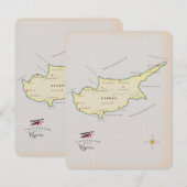 Geïllustreerde kaart van Cyprus. (Voorkant / Achterkant)
