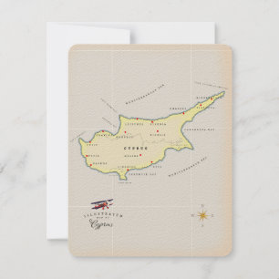 Geïllustreerde kaart van Cyprus.