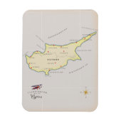 Geïllustreerde kaart van Cyprus. Magneet (Verticaal)