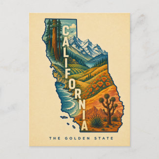 Geïllustreerde kaart van de Gouden Staat Californi