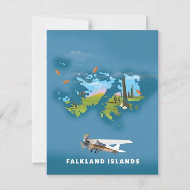 Geïllustreerde kaart van Falklandeilanden (Voorkant)